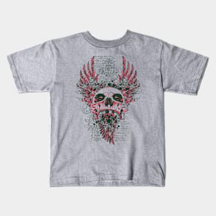 Vintage Zombie Skull with Wings Kids T-Shirt